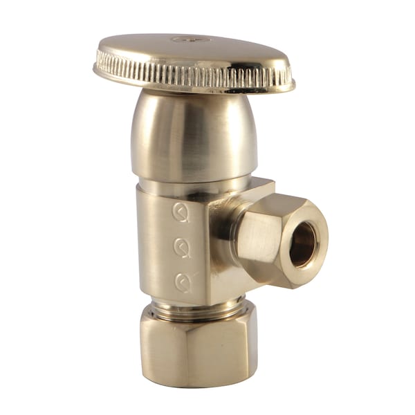 5/8"O.Dx3/8" O.D Anti-Sz Qrtr Turn Ceramic Cartridge Angle Stop, Brass
